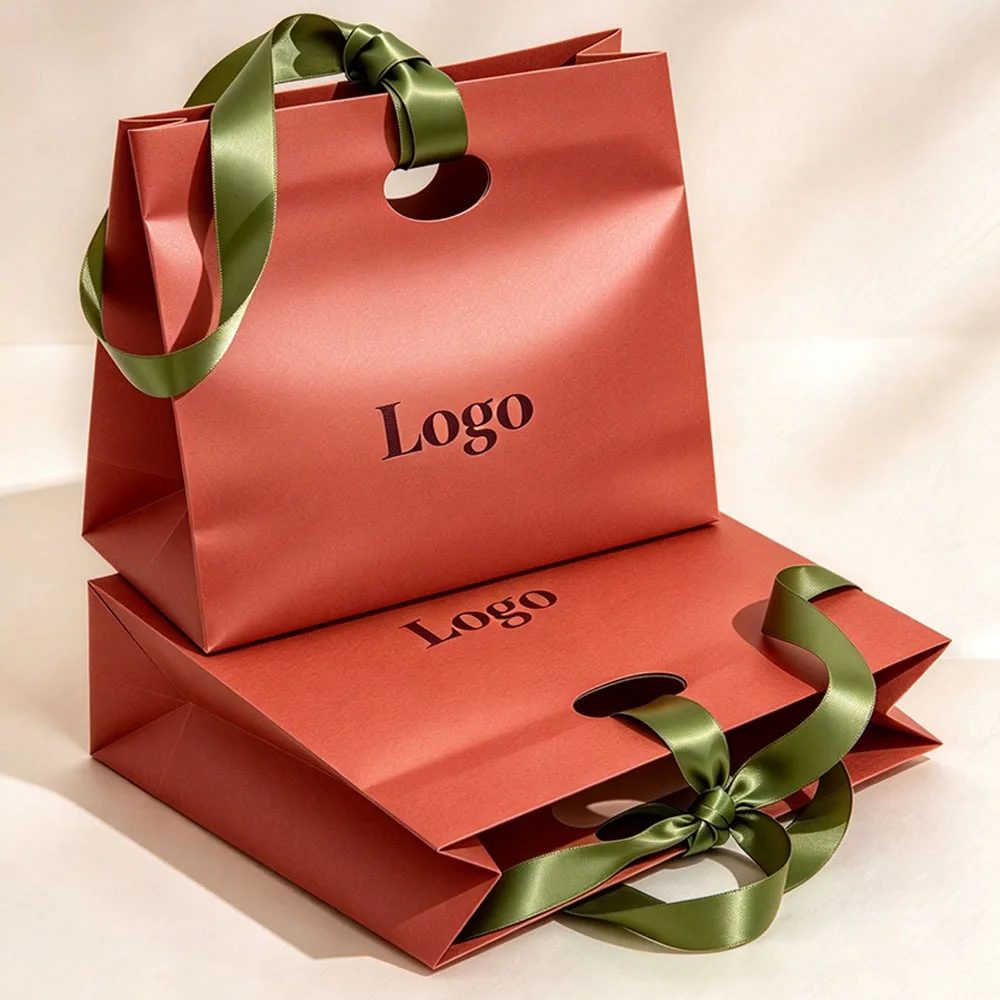 Logo Reusable Brown Paper Shopping Bag