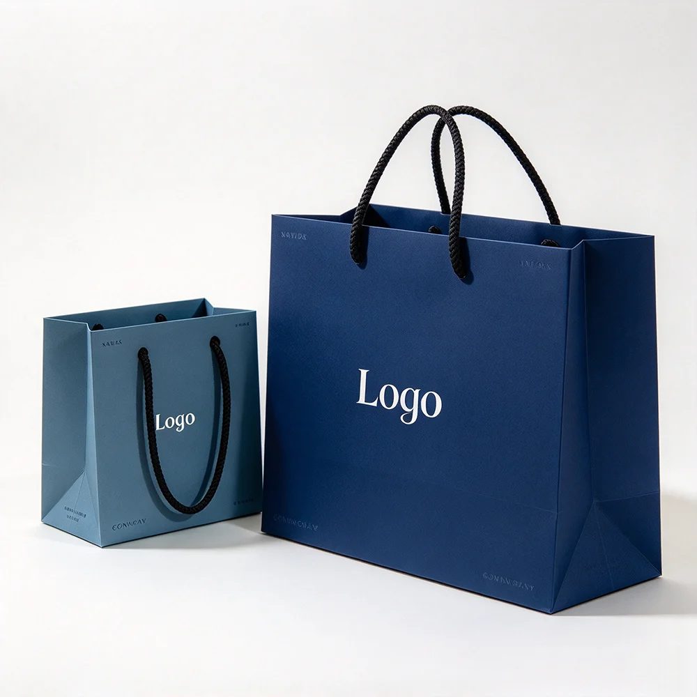 Logo Personnalisé Luxe Style Kraft Paperboard Cadeau Bags