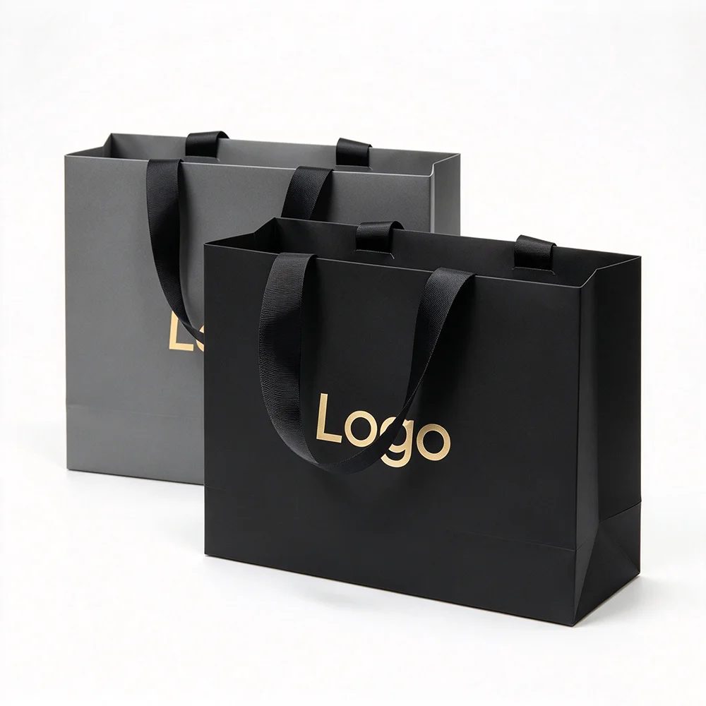 Logo Personnalisé Matte Paperboard Cadeau Bags Rectangle Emballage