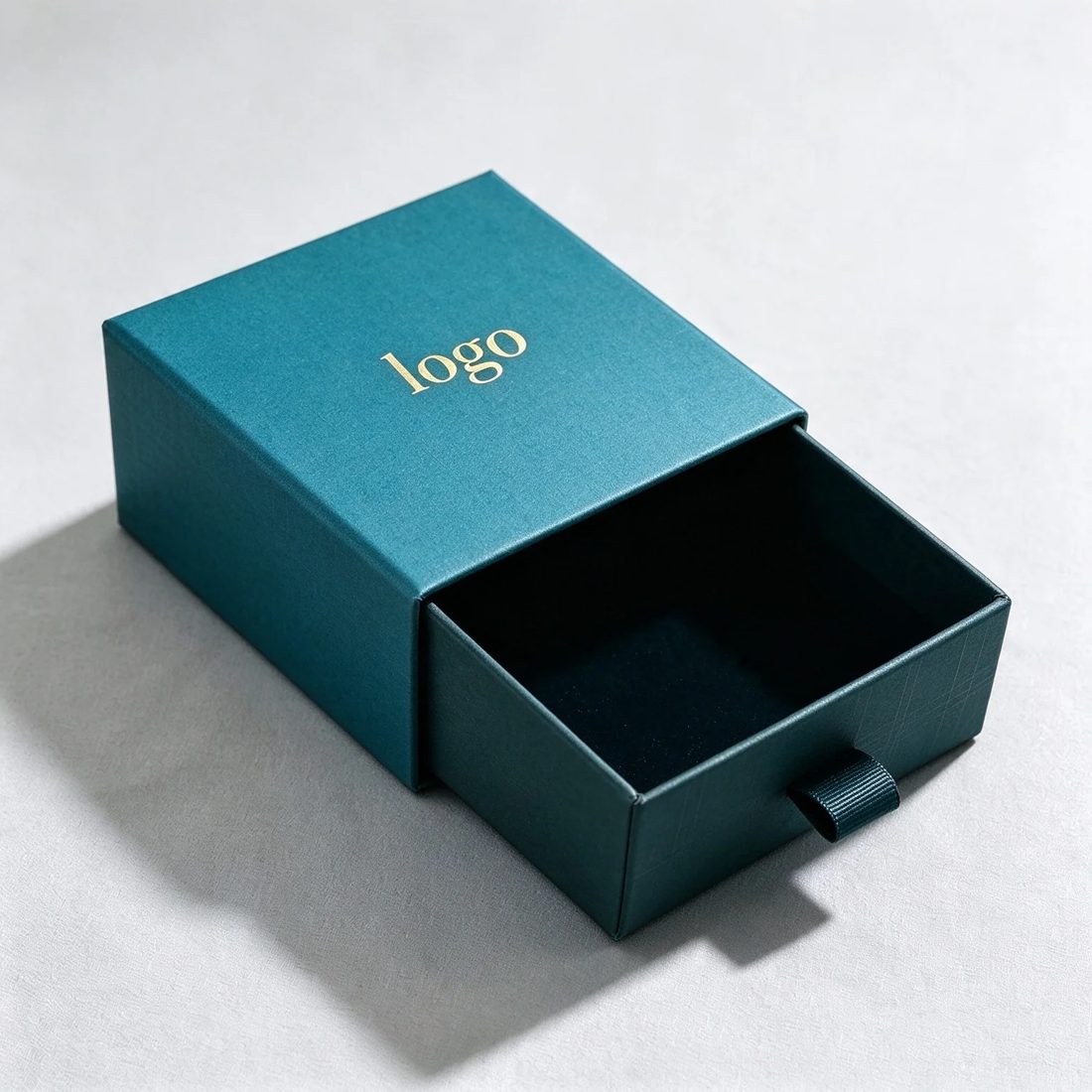Personnalisé Luxe Rigide Boîte Tiroirs Noir Doré Étui Cadeau Emballage