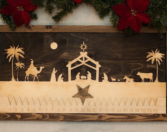BusyPuzzle Advent Calendar with Star. Nativity Scene