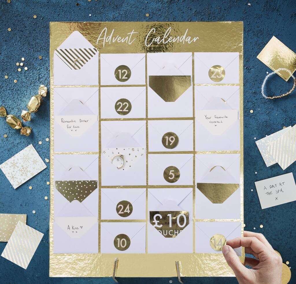 The Giftologist Mini Envelope Gold Foil Advent Calendar