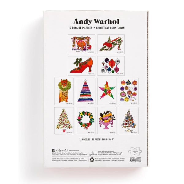 Galison Andy Warhol 12 Days of Puzzles Christmas Countdown