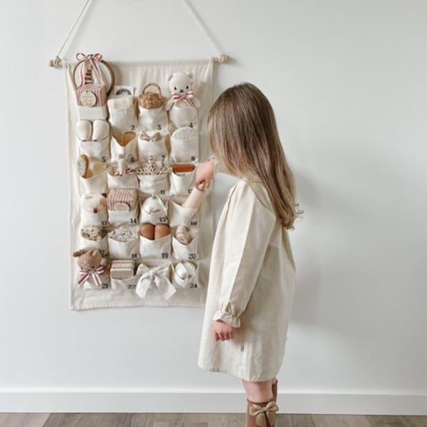 TheCottonLane Personalized Embroidered Linen Advent Calendar