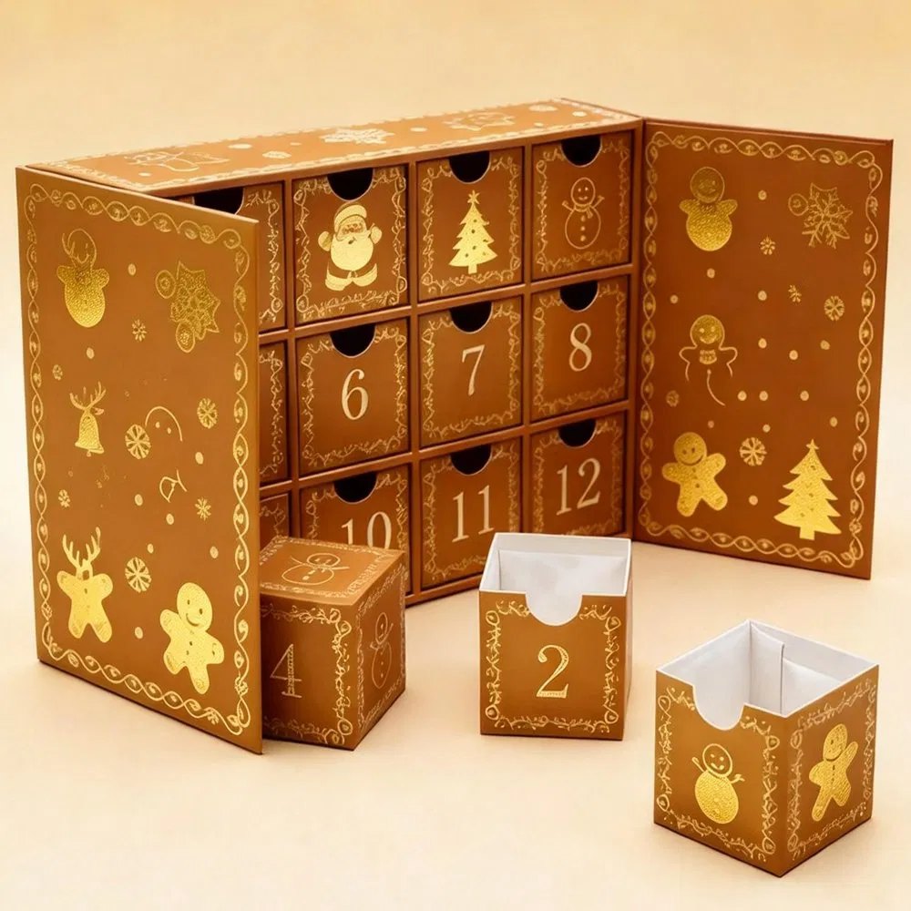 Side-Opening Advent Calendar Box - Marble Texture